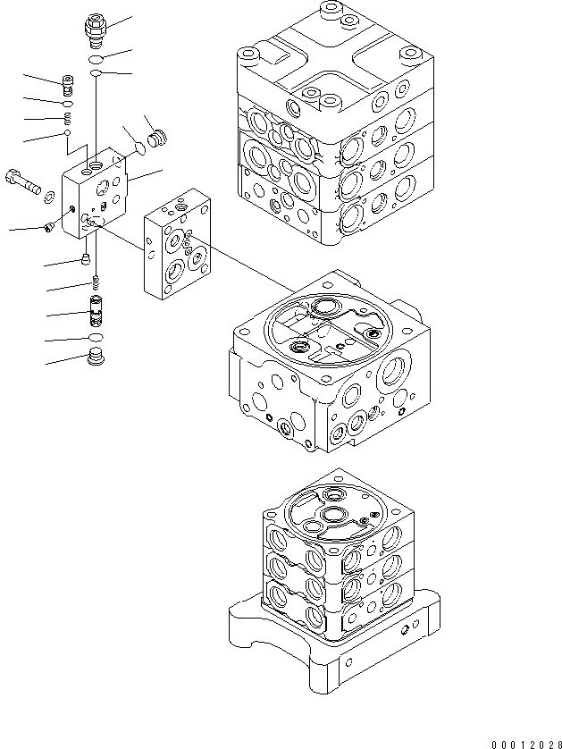 Схема запчастей Komatsu PC160LC-7 - ОСНОВН. КЛАПАН (-КЛАПАН) (/) ОСНОВН. КОМПОНЕНТЫ И РЕМКОМПЛЕКТЫ
