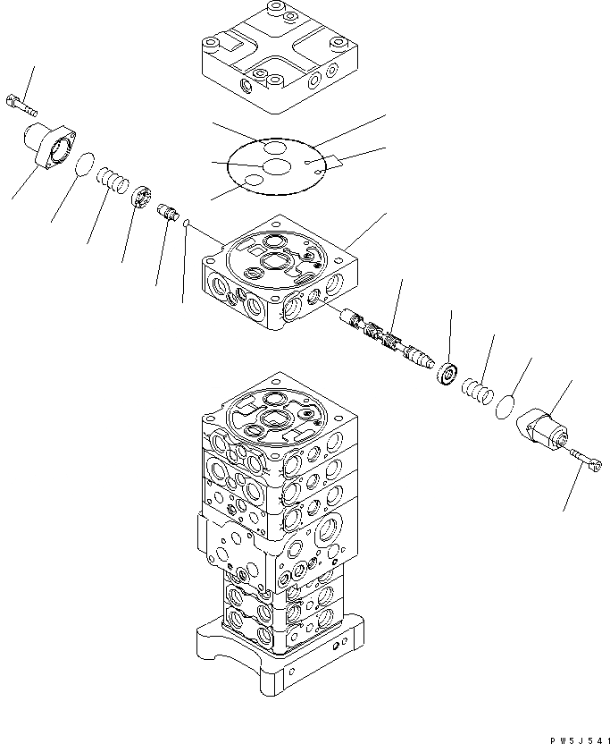 Схема запчастей Komatsu PC160LC-7 - ОСНОВН. КЛАПАН (7-КЛАПАН) (/8) ОСНОВН. КОМПОНЕНТЫ И РЕМКОМПЛЕКТЫ