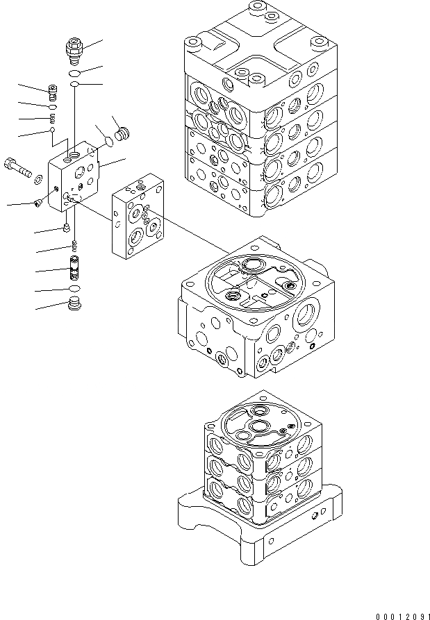 Схема запчастей Komatsu PC160LC-7 - ОСНОВН. КЛАПАН (7-КЛАПАН) (/9) (С РУКОЯТЬ СТОПОРН. КЛАПАН) ОСНОВН. КОМПОНЕНТЫ И РЕМКОМПЛЕКТЫ