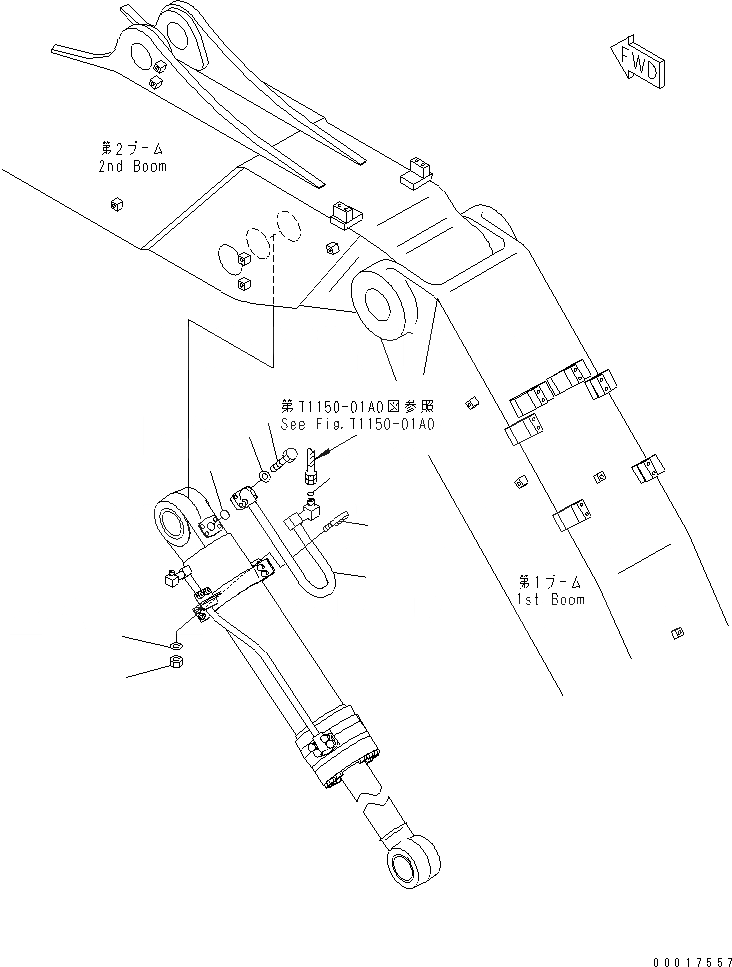 Схема запчастей Komatsu PC160LC-7K - ADJUST ТРУБКА (2 ЧАСТИ СТРЕЛА) (СТРЕЛА) ГИДРАВЛИКА