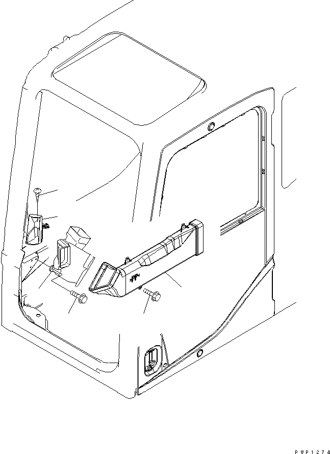 Схема запчастей Komatsu PC160LC-7K - КАБИНА (ВОЗДУХОВОДЫ) КАБИНА ОПЕРАТОРА И СИСТЕМА УПРАВЛЕНИЯ