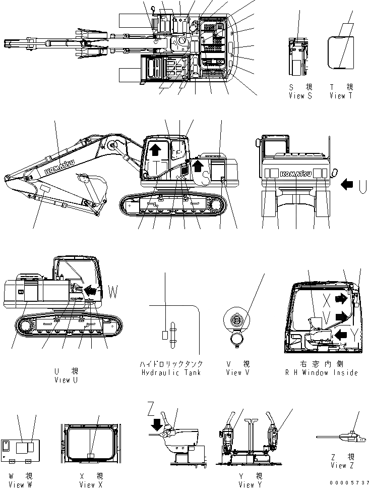 Схема запчастей Komatsu PC160LC-7K - ТАБЛИЧКИ (АНГЛ.) МАРКИРОВКА