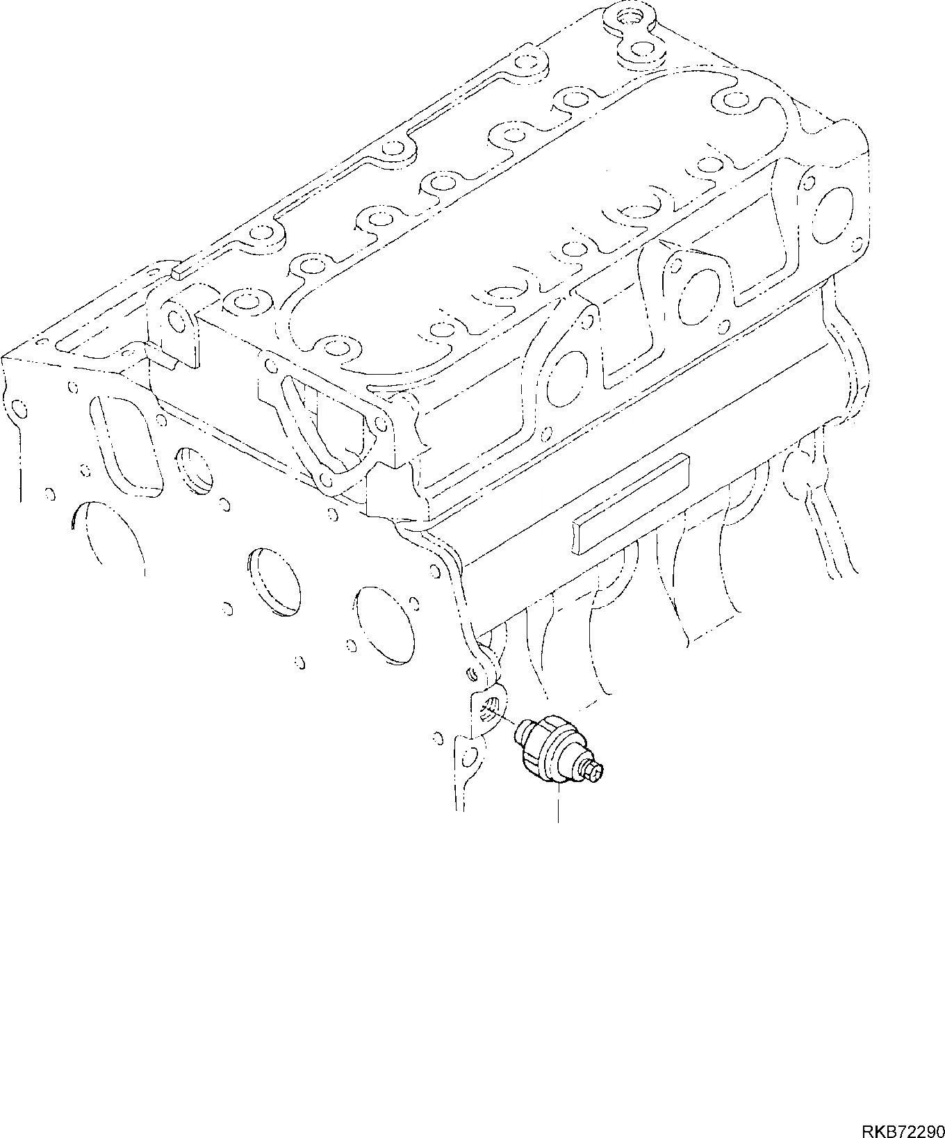 Схема запчастей Komatsu PC16R-3 - МАСЛ. ТЕМПЕРАТУРН. ДАТЧИК ДВИГАТЕЛЬ БЛОК