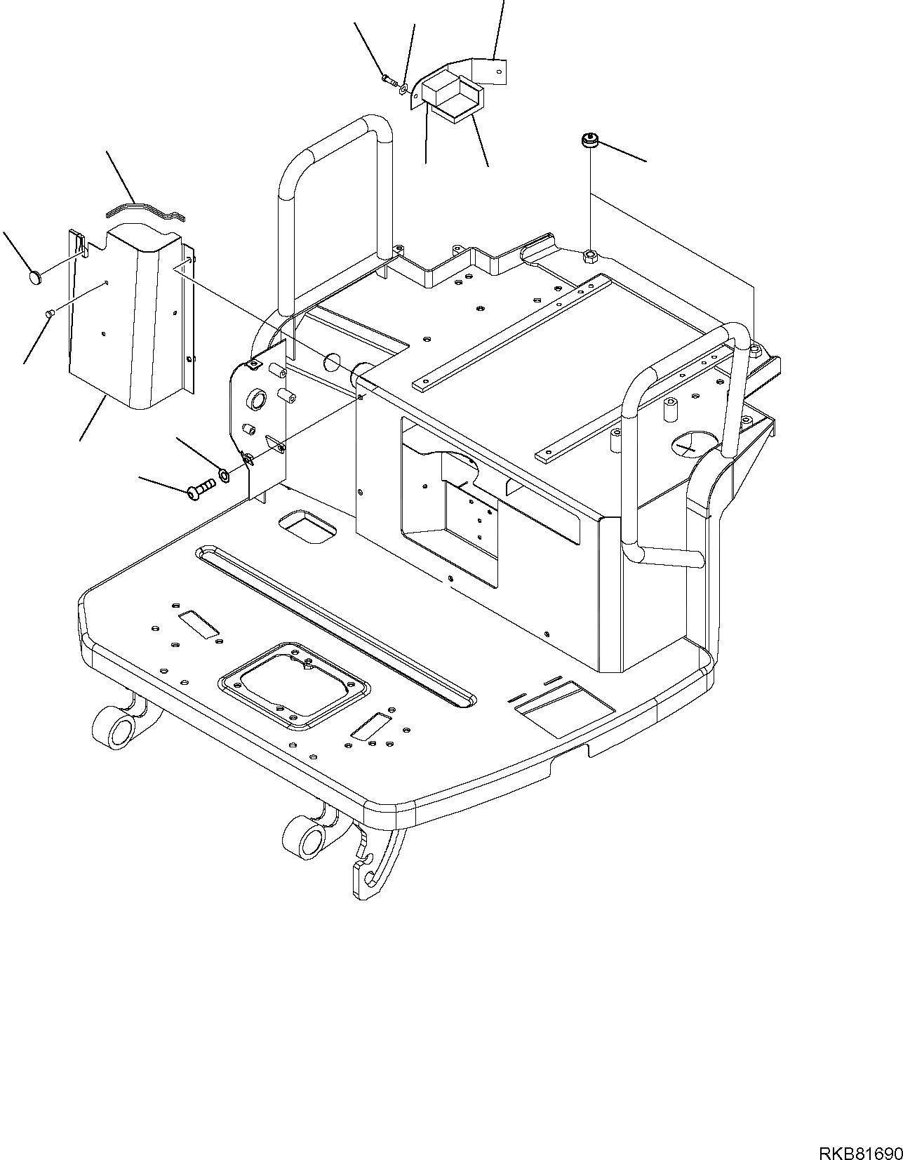 Схема запчастей Komatsu PC16R-3 - ПОКРЫТИЕ НИЖН. ЧАСТИ КАБИНЫ (КАБИНА) ЧАСТИ КОРПУСА И КАБИНА
