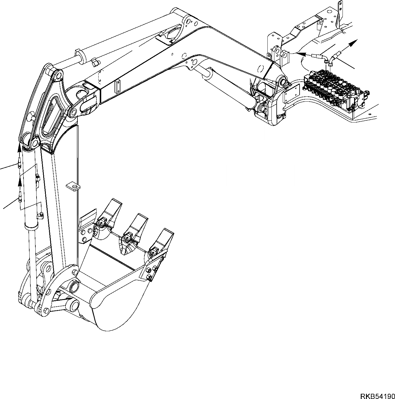 Схема запчастей Komatsu PC16R-3 - ГИДРОЛИНИЯ (ЛИНИЯ КОВША) РАБОЧЕЕ ОБОРУДОВАНИЕ ГИДРАВЛИКА