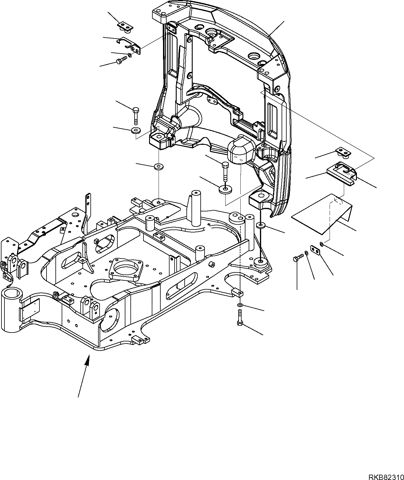 Схема запчастей Komatsu PC16R-3 HS - ПРОТИВОВЕС СИСТЕМА УПРАВЛЕНИЯ И ОСНОВНАЯ РАМА