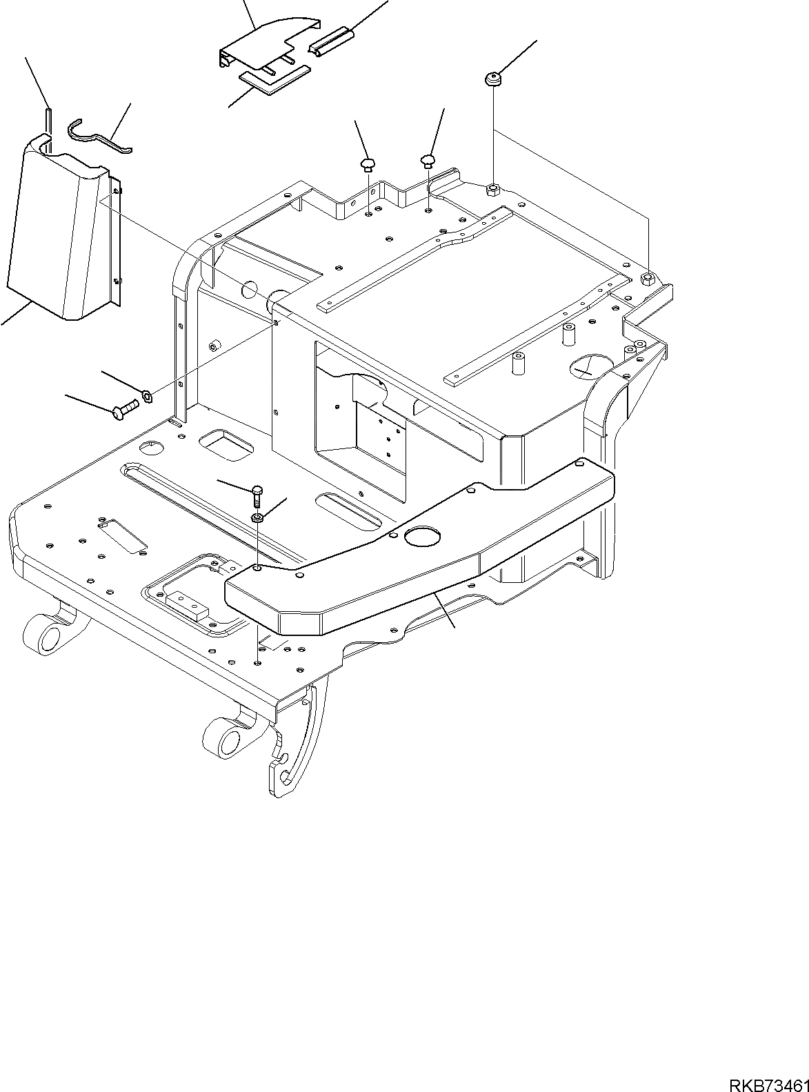 Схема запчастей Komatsu PC16R-3 HS - ПОКРЫТИЕ НИЖН. ЧАСТИ КАБИНЫ (НАВЕС) ЧАСТИ КОРПУСА И КАБИНА