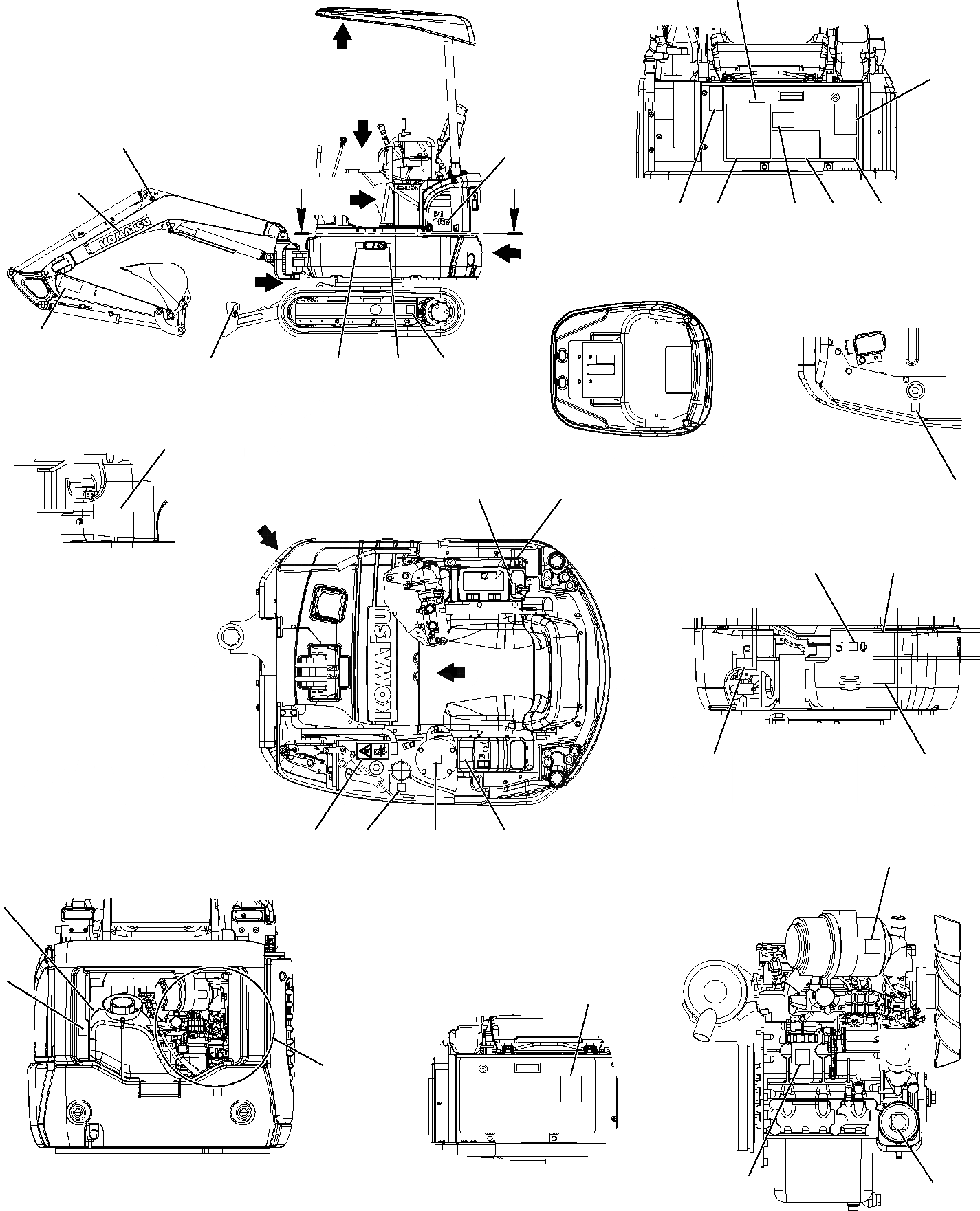 Схема запчастей Komatsu PC16R-2 - МАРКИРОВКА (НАВЕС) (/) МАРКИРОВКА