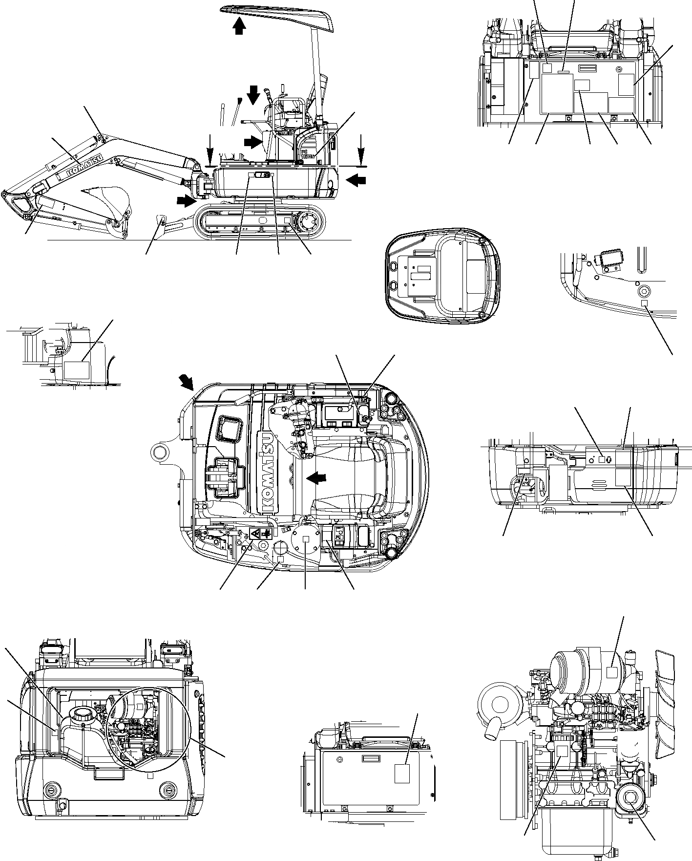 Схема запчастей Komatsu PC16R-2 - МАРКИРОВКА (НАВЕС) (С РЕГУЛЯТОРОМ НИЖН.CARRIAGE) (/) МАРКИРОВКА