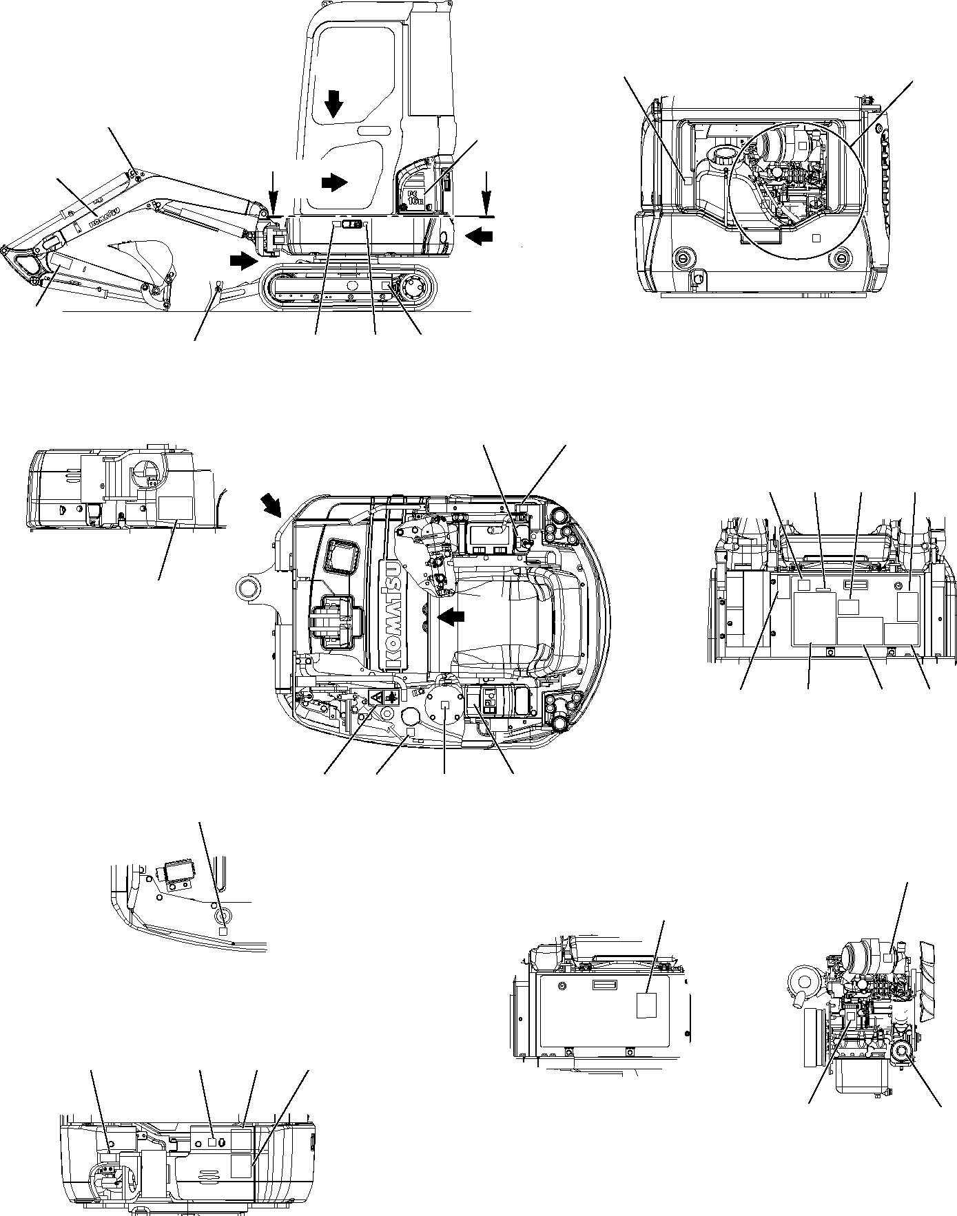 Схема запчастей Komatsu PC16R-2 - МАРКИРОВКА (КАБИНА) (РЕГУЛЯТОР НИЖН.CARRIAGE) (/) МАРКИРОВКА