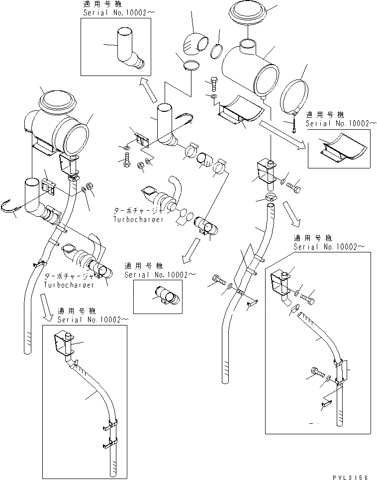 Схема запчастей Komatsu PC1800-6 - INTAKE И ВЫПУСКН. (INTAKE) (+ЯC СПЕЦ-Я.)(№-999) КОМПОНЕНТЫ ДВИГАТЕЛЯ