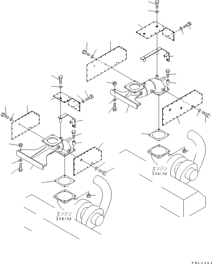 Схема запчастей Komatsu PC1800-6 - INTAKE И ВЫПУСКН. (ВЫПУСКН.) (+ЯC СПЕЦ-Я.)(№-999) КОМПОНЕНТЫ ДВИГАТЕЛЯ