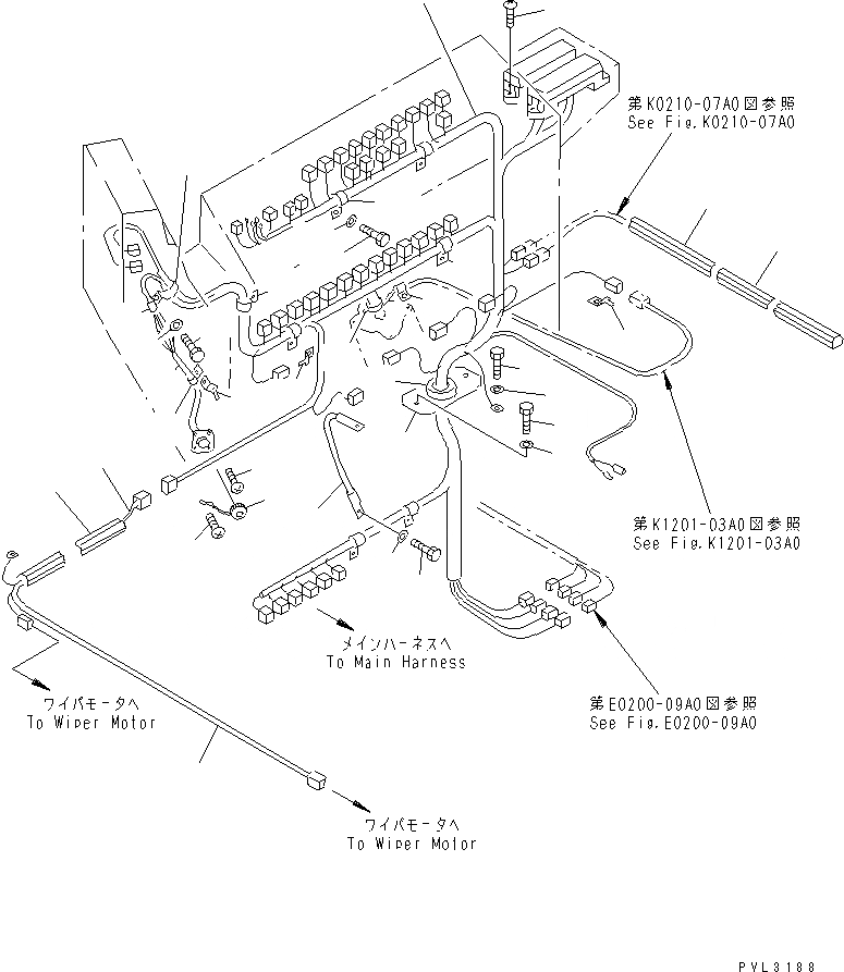 Схема запчастей Komatsu PC1800-6 - ЭЛЕКТРИКА (КАБИНА Э/ПРОВОДКА)(№-) ЭЛЕКТРИКА