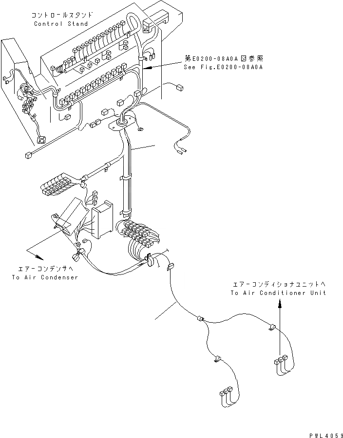 Схема запчастей Komatsu PC1800-6 - ЭЛЕКТРИКА (КОНДИЦ.)(№-999) ЭЛЕКТРИКА