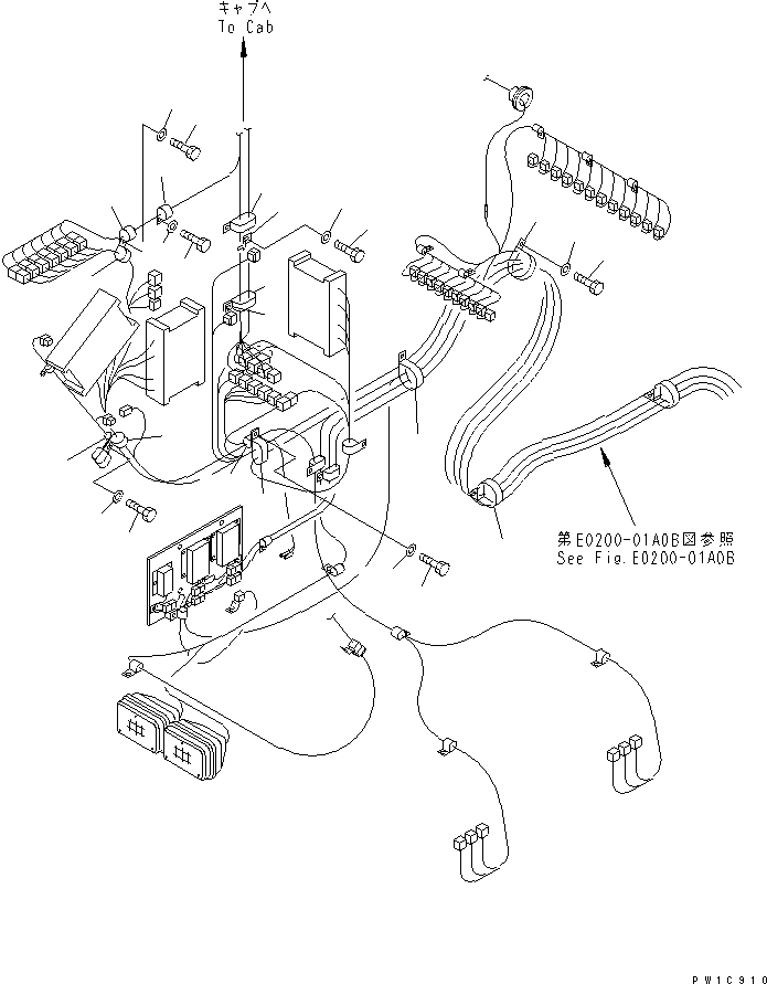 Схема запчастей Komatsu PC1800-6 - ЭЛЕКТРИКА (КРЕПЛЕНИЕ) (КАБИНА ОСНОВ.¤ ПРАВ.) (/)(№-999) ЭЛЕКТРИКА