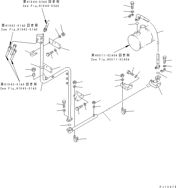 Схема запчастей Komatsu PC1800-6 - КЛАПАН PPCВОЗВРАТ. ТРУБЫ(№-999) ГИДРАВЛИКА