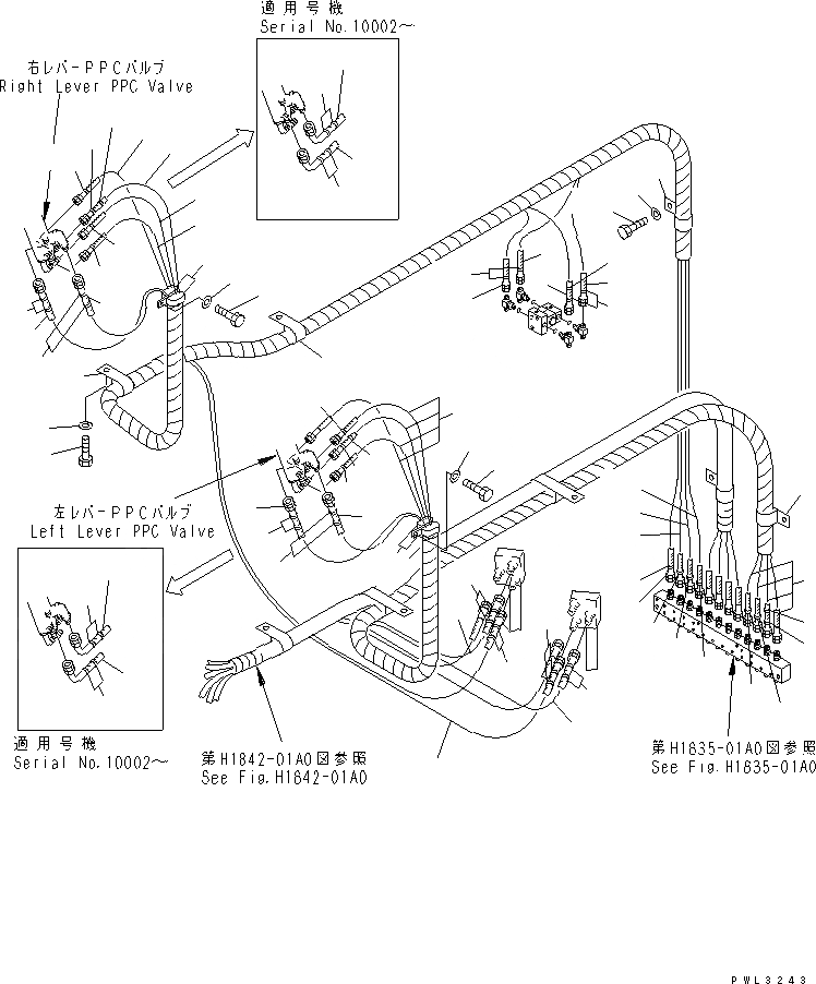 Схема запчастей Komatsu PC1800-6 - КОРПУС TO/FROM КОНТРОЛЬНЫЙ КЛАПАНТРУБЫ ГИДРАВЛИКА