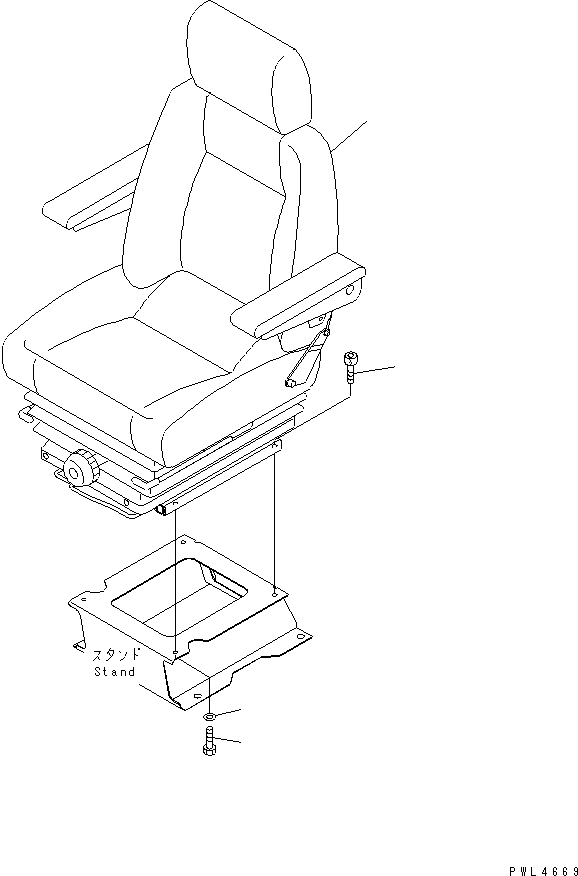 Схема запчастей Komatsu PC1800-6 - СИДЕНЬЕ ОПЕРАТОРА (С ВОЗД. ПОДВЕСКОЙ) (УСИЛ.)(№-) КАБИНА ОПЕРАТОРА И СИСТЕМА УПРАВЛЕНИЯ