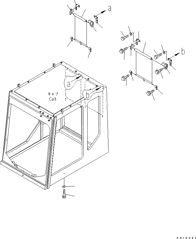 Схема запчастей Komatsu PC1800-6 - КАБИНА (CURTAIN) (ЗАДН.)(№-) КАБИНА ОПЕРАТОРА И СИСТЕМА УПРАВЛЕНИЯ