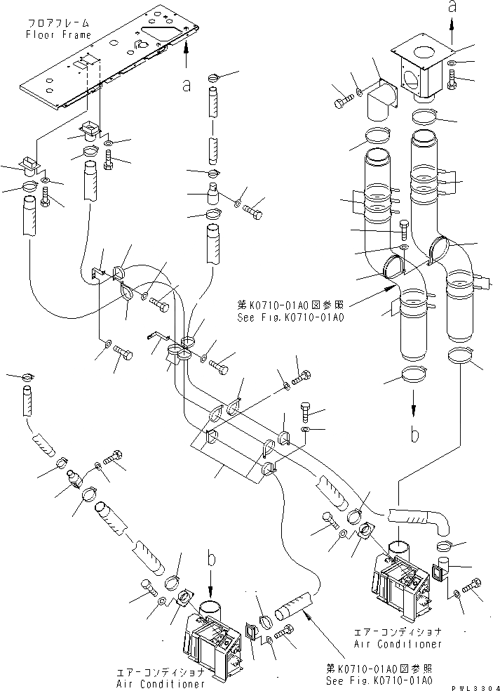 Схема запчастей Komatsu PC1800-6 - КОНДИЦ. ВОЗДУХА (ВОЗДУХОВОДЫ)(№-) КАБИНА ОПЕРАТОРА И СИСТЕМА УПРАВЛЕНИЯ