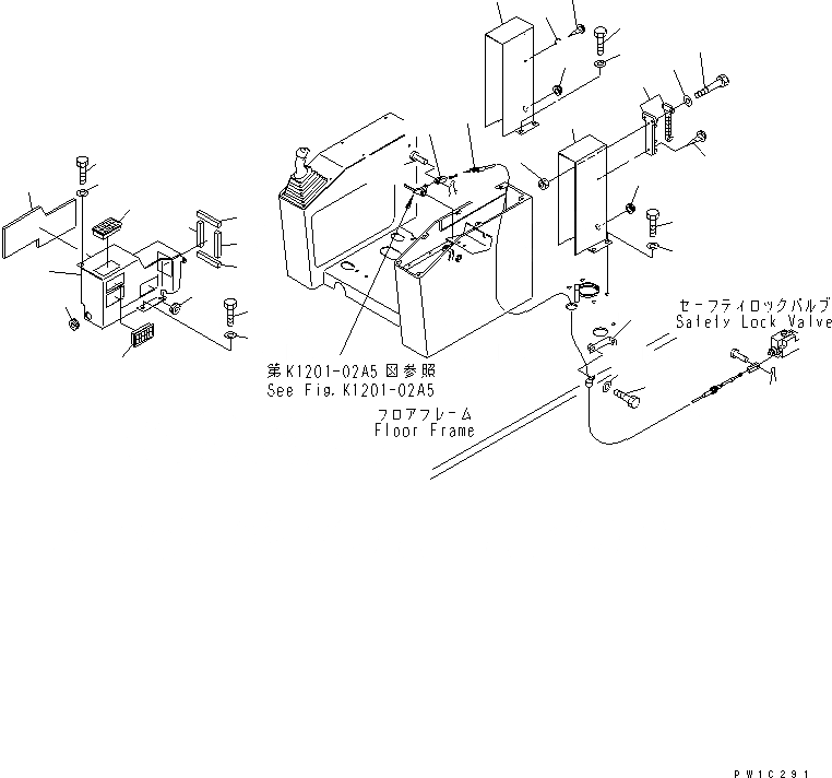 Схема запчастей Komatsu PC1800-6 - УПРАВЛ-Е СТОЙКА (КОРПУС)(№-) КАБИНА ОПЕРАТОРА И СИСТЕМА УПРАВЛЕНИЯ