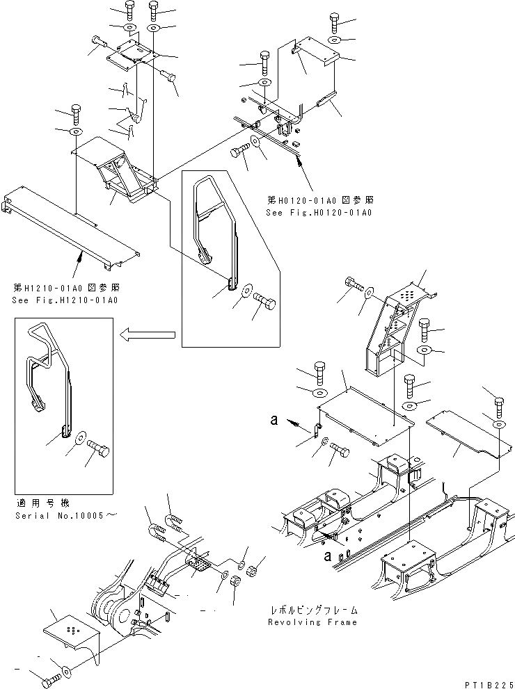 Схема запчастей Komatsu PC1800-6 - КРЫШКА(КАБИНА) (ЗАДН.)(№-999) ЧАСТИ КОРПУСА