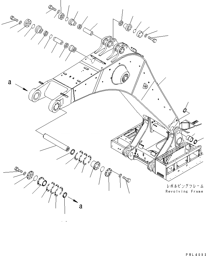 Схема запчастей Komatsu PC1800-6 - СТРЕЛА (8.7M) (LINCOLN) (ЭКСКАВАТ.)(№-999) РАБОЧЕЕ ОБОРУДОВАНИЕ