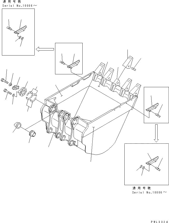 Схема запчастей Komatsu PC1800-6 - КОВШ (.M) (ГОРИЗОНТАЛЬН. ПАЛЕЦ) (ЭКСКАВАТ.) РАБОЧЕЕ ОБОРУДОВАНИЕ