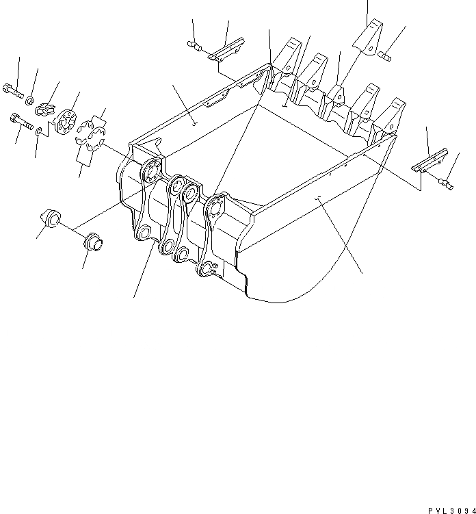 Схема запчастей Komatsu PC1800-6 - КОВШ (.M) (ГОРИЗОНТАЛЬН. ПАЛЕЦ) (ЭКСКАВАТ.) РАБОЧЕЕ ОБОРУДОВАНИЕ