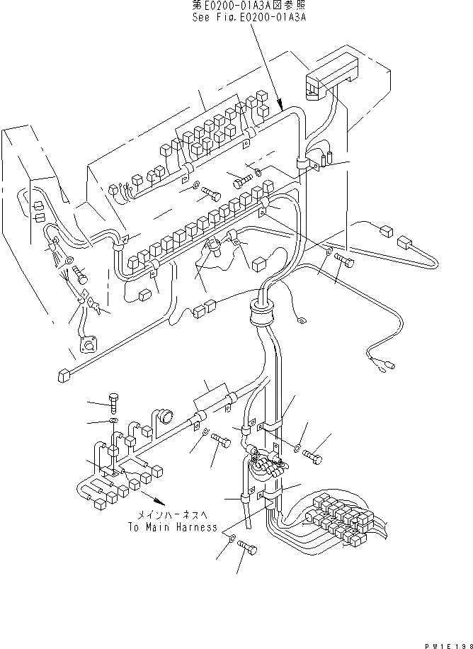 Схема запчастей Komatsu PC1800-6-M1 - ЭЛЕКТРИКА (КАБИНА) (КРЕПЛЕНИЕ)(№-) ЭЛЕКТРИКА