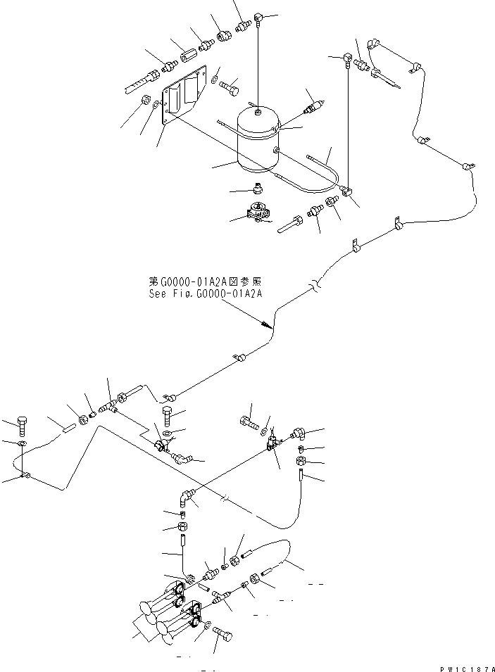 Схема запчастей Komatsu PC1800-6-M1 - ВОЗД. СИСТЕМА (БАК)(№-) ВОЗД. СИСТЕМА