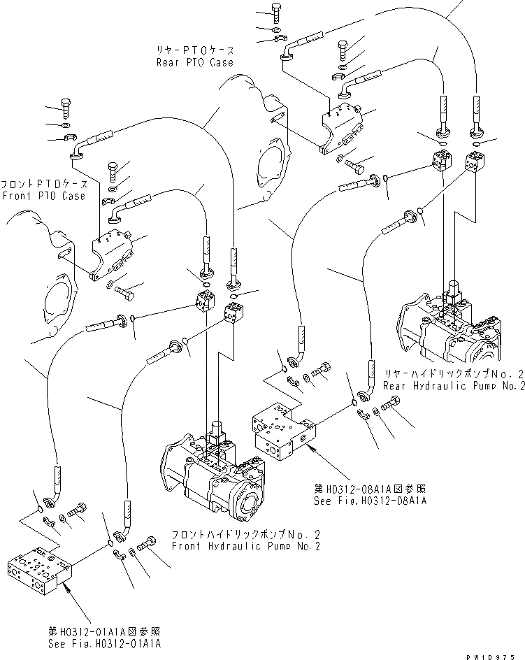 Схема запчастей Komatsu PC1800-6-M1 - ЛИНИЯ ПОДАЧИS (NO. НАСОС - БЛОК)(№-) ГИДРАВЛИКА