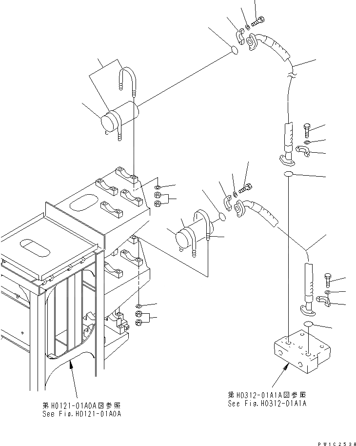 Схема запчастей Komatsu PC1800-6-M1 - ЛИНИЯ ПОДАЧИS (БЛОК - ФИЛЬТР.) (ПЕРЕДН.)(№-) ГИДРАВЛИКА