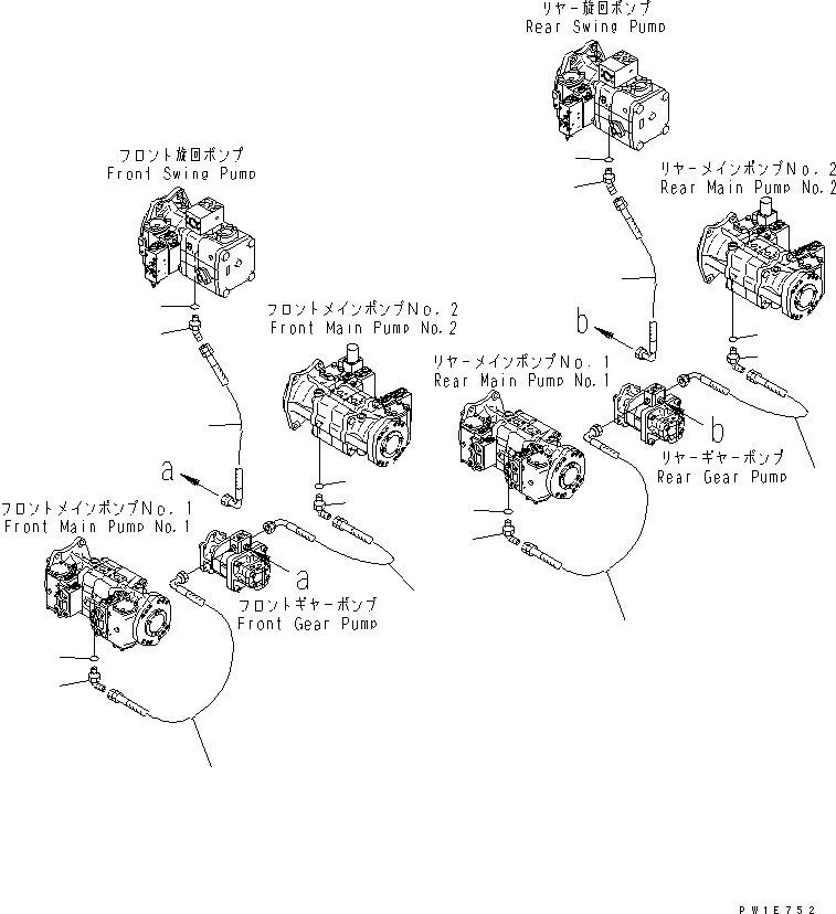 Схема запчастей Komatsu PC1800-6-M1 - НАСОС ЛИНИЯ ОХЛАЖДЕНИЯ (+ЯC СПЕЦ-Я.)(№-) ГИДРАВЛИКА