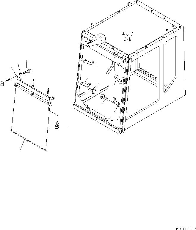 Схема запчастей Komatsu PC1800-6-M1 - КАБИНА (CURTAIN) (ПЕРЕДН.)(№-) КАБИНА ОПЕРАТОРА И СИСТЕМА УПРАВЛЕНИЯ