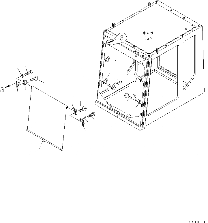 Схема запчастей Komatsu PC1800-6-M1 - КАБИНА (CURTAIN) (ПЕРЕДН.)(№-) КАБИНА ОПЕРАТОРА И СИСТЕМА УПРАВЛЕНИЯ