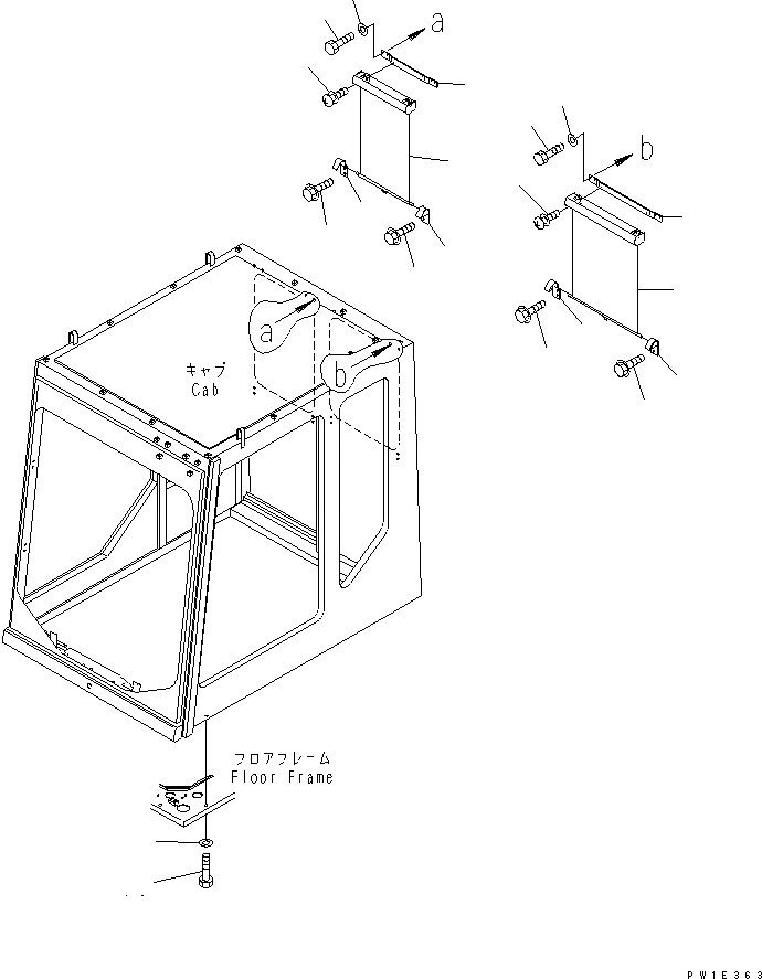 Схема запчастей Komatsu PC1800-6-M1 - КАБИНА (CURTAIN) (ЗАДН.)(№-) КАБИНА ОПЕРАТОРА И СИСТЕМА УПРАВЛЕНИЯ