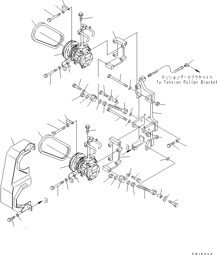 Схема запчастей Komatsu PC1800-6-M1 - КОНДИЦ. ВОЗДУХА (КОМПРЕССОР)(№-) КАБИНА ОПЕРАТОРА И СИСТЕМА УПРАВЛЕНИЯ