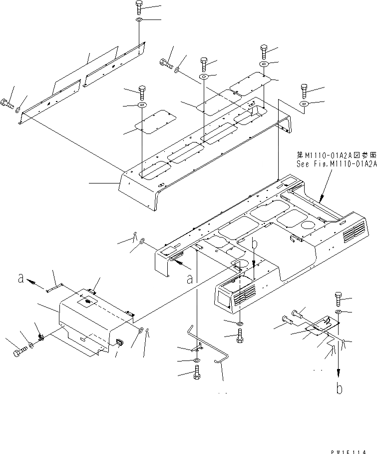 Схема запчастей Komatsu PC1800-6-M1 - КАПОТ (COVER)(№-) ЧАСТИ КОРПУСА