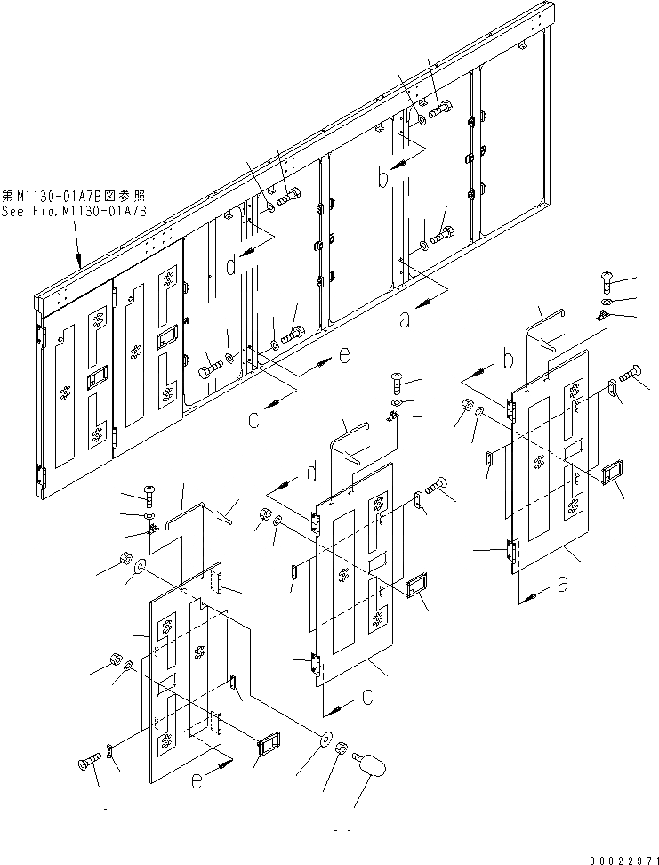 Схема запчастей Komatsu PC1800-6-M1 - ЛЕВ. КРЫШКА(КРЫШКАВ СБОРЕ)(№-) ЧАСТИ КОРПУСА