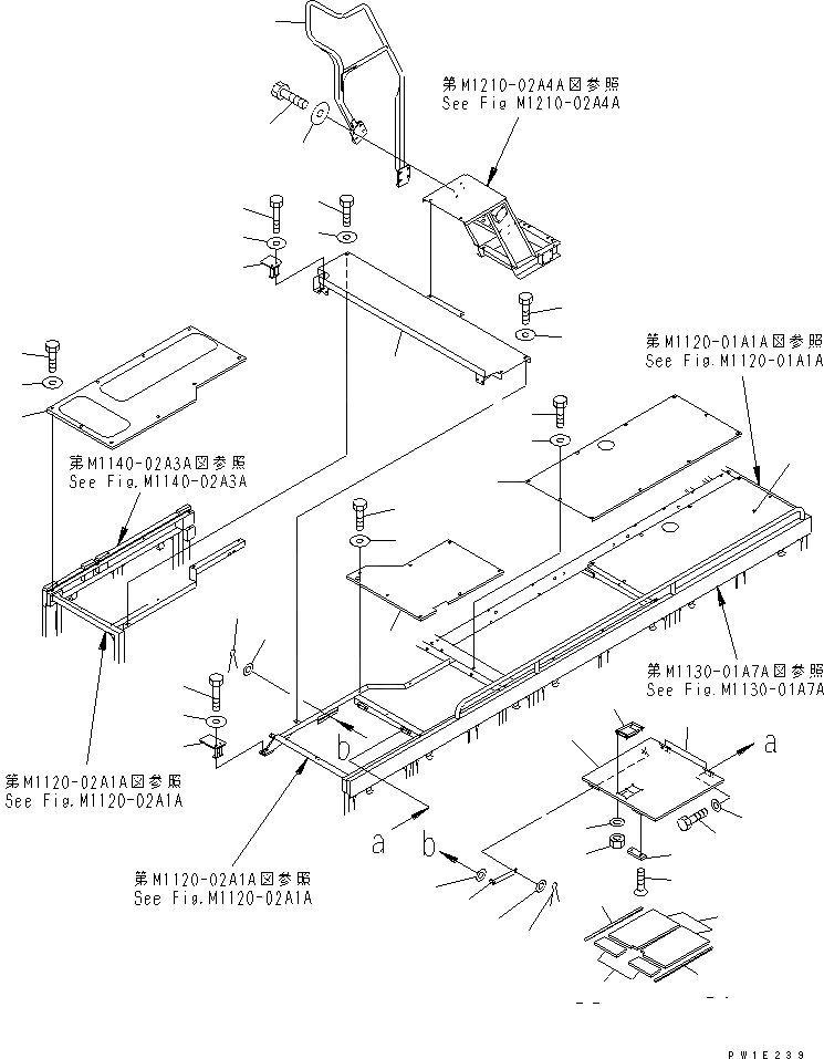 Схема запчастей Komatsu PC1800-6-M1 - MACHINE КРЫШКА(КАБИНА) (ЗАДН.)(№-) ЧАСТИ КОРПУСА