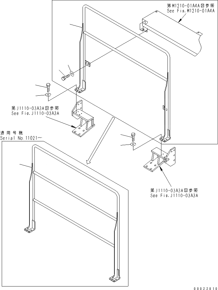 Схема запчастей Komatsu PC1800-6-M1 - HANDRAIL(№-) ЧАСТИ КОРПУСА