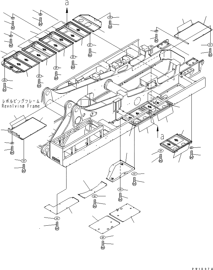 Схема запчастей Komatsu PC1800-6-M1 - НИЖН. КРЫШКА (БЫСТР. ЗАПРАВ.)(№-) ЧАСТИ КОРПУСА