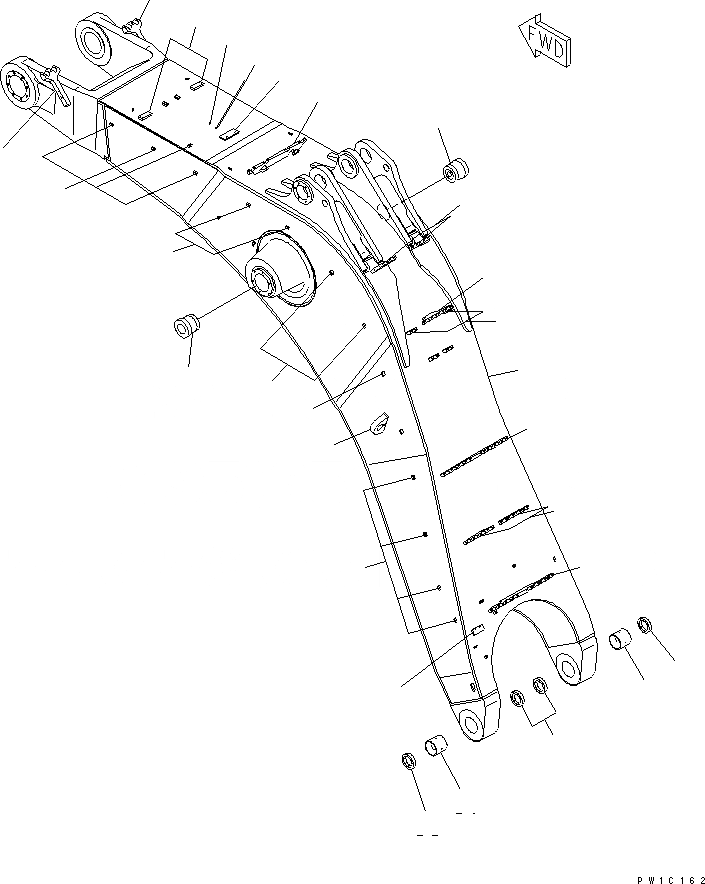 Схема запчастей Komatsu PC1800-6-M1 - СТРЕЛА (8.7M) (LINCOLN) (ЭКСКАВАТ.)(№-) РАБОЧЕЕ ОБОРУДОВАНИЕ