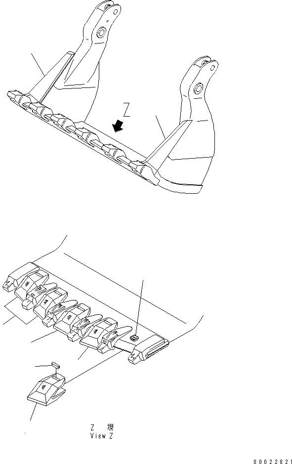 Схема запчастей Komatsu PC1800-6-M1 - КОВШ (КОЖУХ И ПЛАСТИНА) (ДЛЯ ПОГРУЗ.)(№-) РАБОЧЕЕ ОБОРУДОВАНИЕ