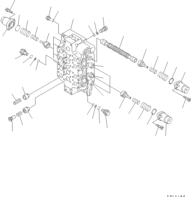 Схема запчастей Komatsu PC1800-6-M1 - ОСНОВН. КЛАПАН (4-Х СЕКЦИОНН.) (/) ОСНОВН. КОМПОНЕНТЫ И РЕМКОМПЛЕКТЫ