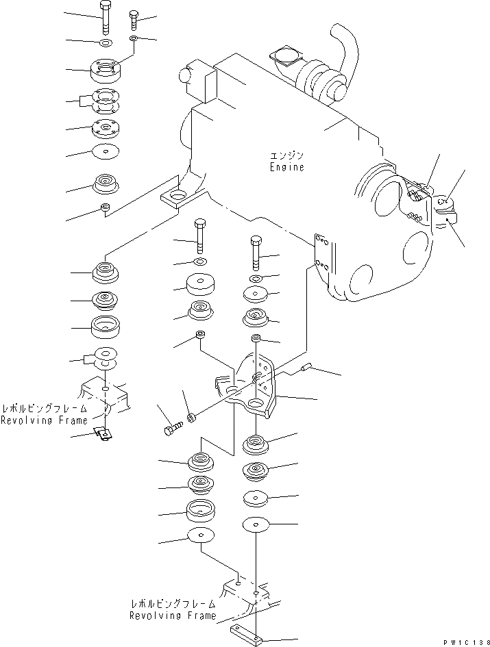 Схема запчастей Komatsu PC1800-6 - КРЕПЛЕНИЕ ДВИГАТЕЛЯ(№-) КОМПОНЕНТЫ ДВИГАТЕЛЯ