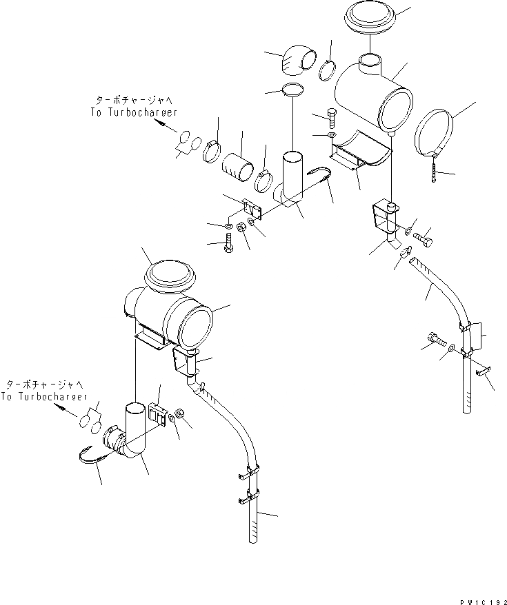 Схема запчастей Komatsu PC1800-6 - INTAKE И ВЫПУСКН. (INTAKE)(№-) КОМПОНЕНТЫ ДВИГАТЕЛЯ