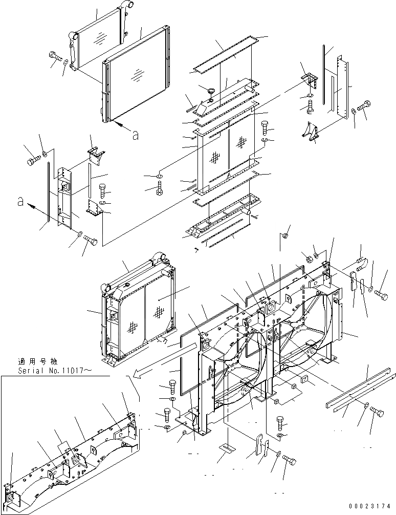 Схема запчастей Komatsu PC1800-6 - ОХЛАЖД-Е (РАДИАТОР) (+ЯC СПЕЦ-Я)(№-) СИСТЕМА ОХЛАЖДЕНИЯ