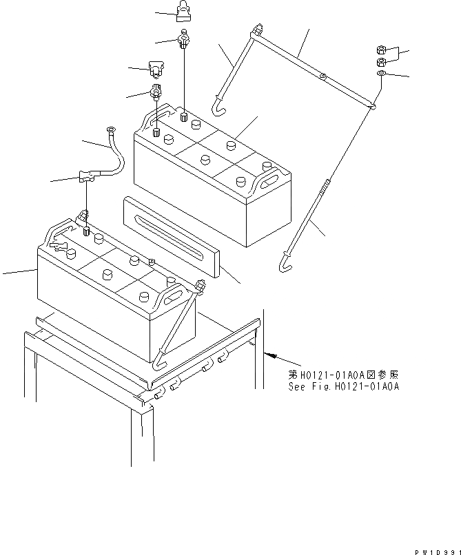 Схема запчастей Komatsu PC1800-6 - АККУМУЛЯТОР (NS)(№-) ЭЛЕКТРИКА